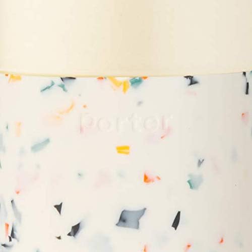 W&P Porter Ceramic Mug w/ Protective Silicone Sleeve, Terrazzo Cream 12 Ounces | On-the-Go | Reusable Cup for Coffee or Tea | Portable | Dishwasher Safe