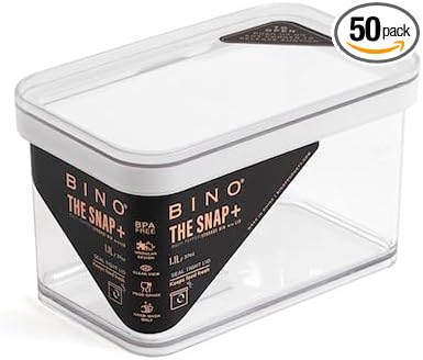 BINO | Food Storage Containers, 1.1 Qt/1.1 Liter - 50 Pack | THE SNAP+ COLLECTION | Airtight Food Storage Containers with Lids | Pantry Organization | BPA-Free | Containers for Organizing