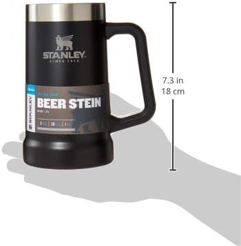 Stanley Stay-Chill Beer Stein 24 oz | Heavy Duty Big Grip Handle | Beer Tumbler Drink Cup, Holds 2 Cans | Insulated Stainless Steel Party Mug | BPA-Free