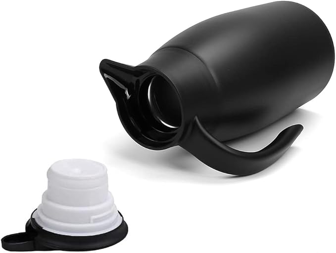 70oz Coffee Carafe Airpot Insulated Coffee Urn Stainless Steel Vacuum Thermal Pot Flask Dispenser for Coffee, Hot Water, Tea, Hot Beverage - Keep 12 Hours Hot, 24 Hours Cold-Black
