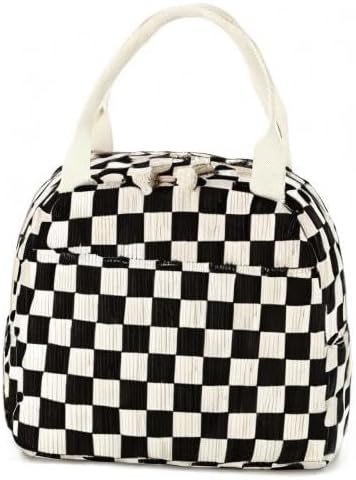 Bluboon Lunch Bag for Women Men Cute Corduroy Lunch Tote Bags Reusable Insulated Lunch Box Large Capacity Reusable Insulated Cooler for Work Picnic or Travel