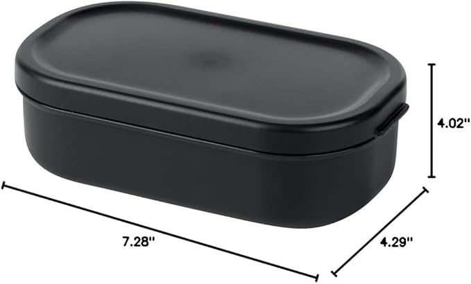Restaurantware Bento Tek 40.5 Ounces Stackable Lunch Box 1 Reusable Adult Lunch Container - With Utensils Included Sauce Cup Black Plastic Layered Lunch Box Microwavable Dishwashable
