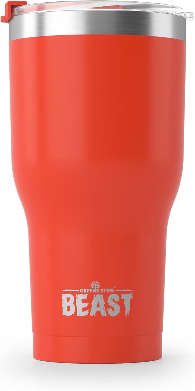 Beast 30 oz Tumbler Stainless Steel Vacuum Insulated Coffee Ice Cup Double Wall Travel Flask (Ladybug Red)