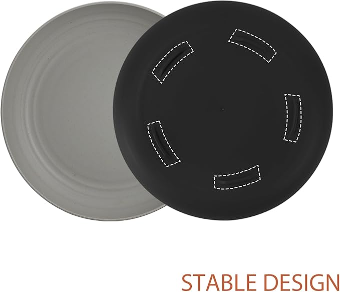 Wrova Large Wheat Straw Plates - 11 Inch Unbreakable Dinner Plates Set of 8 - Dishwasher & Microwave Safe, Reusable - Deep Edge for Kitchen and Camping (Classic)