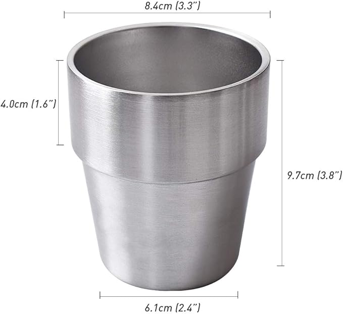 Newk Stainless Steel Cups, 10 Oz Metal Cups, Double Wall Drinking Tumblers for BBQ/Home/Office/Party/Driving – Set of 2 packs