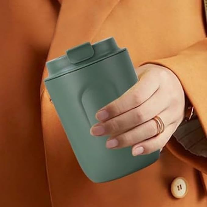 Stainless Steel Coffee cup Travel Mug Double Wall Vacuum cup Reusable Tumbler Cup for car Thermos with Lid for Keep Hot/Ice Coffee (Green)