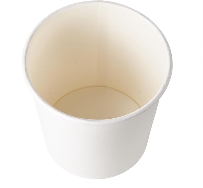 CIAO! 24OZ Disposable White Paper Food Container, 115mm Diameter, Lids Sold Separately (500/case)