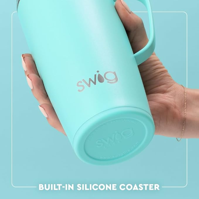 Swig Life 22oz Travel Mug, Insulated Tumbler with Handle and Lid, Cup Holder Friendly, Dishwasher Safe, Stainless Steel, Travel Coffee Cup, Insulated Mug with Lid (Wild Thing)