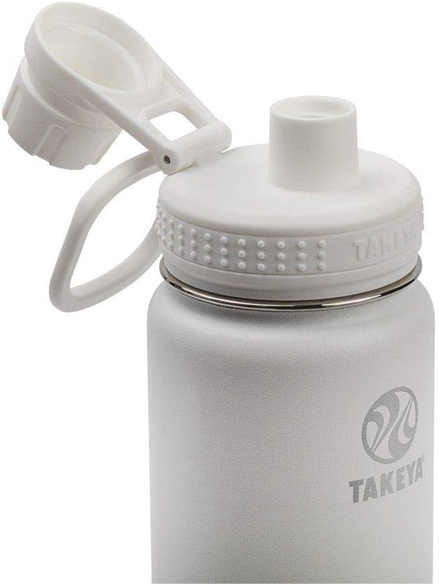 Takeya Actives Water Bottle with Spout Lid - Bottle with Double Stainless Steel Insulation - Dishwasher Safe & BPA-Free - Bottle with Spout Lid & Removable Bumper - 24 oz, Arctic