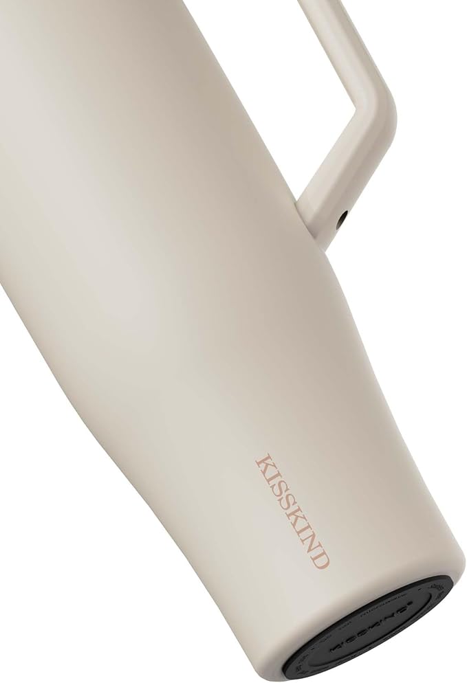 KISSKIND 40 oz Tumbler with Handle and Straw | Lumi Spin Hidden Straw 100% Leakproof Insulated Tumbler | Stainless Steel Water Bottle for Mom, Nurse, Teacher | Coffee