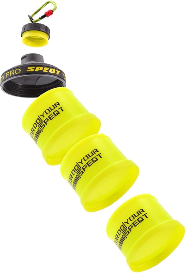 Protein Powder Stackable Container,with Carabiner&Carrying Lanyard,Twist Lock Supplement Storage,Portable Protein Powder Container To Go for Pre/Post Workout,Fitness,Travel,Gym