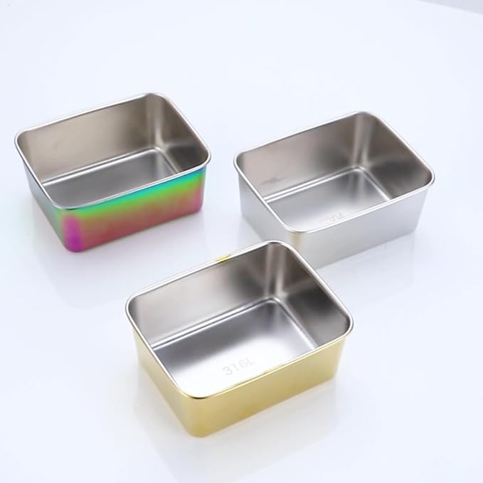 Stainless Steel Food Storage Containers Bento Box, Set of 4, Leak Resistant, Ideal for Lunch Meal Prep & Leftovers-Gold