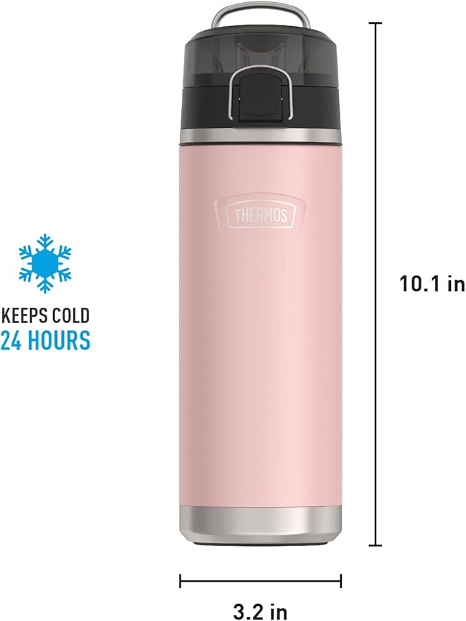 THERMOS ICON SERIES Stainless Steel Water Bottle with Spout - 24 Ounce, Sunset Pink - Vacuum Insulated Water Bottle with Lid