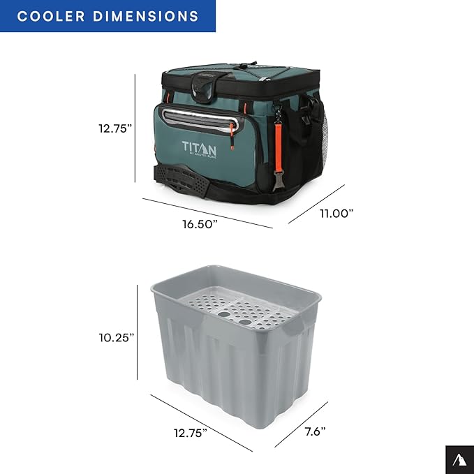 Titan by Arctic Zone Deep Freeze Cooler - Zipperless Hardbody Cooler - Deep Freeze Insulation, HardBody Liner, and SmartShelf