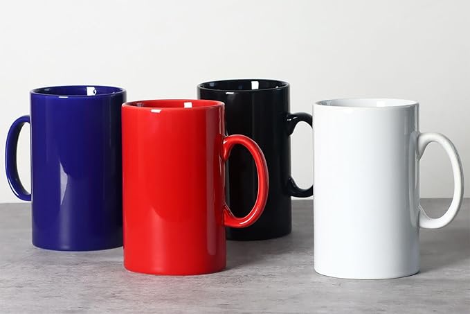 Smilatte 28 OZ Extra Large Ceramic Coffee Mug, M018 Classic Porcelain Boss Super Big Tea Cup with Handle for Office and Home, Black