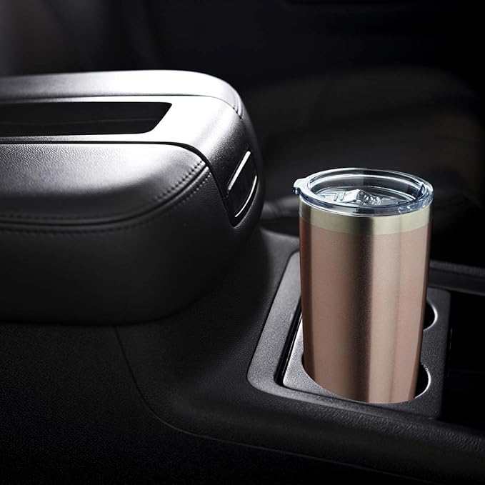 COMOOO 20oz Tumbler with Straw Stainless Steel Insulated Coffee Tumbler Cups Double Wall Vacuum Travel Coffee Mug with Splash Proof Sliding Lid for Hot Cold Drinks (Mix Color,4 Pack)