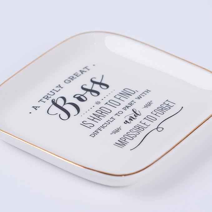 Boss Lady Gifts for Women, Gifts for Boss Jewelry Dish A Truly Great boss is Hard to find...and Impossible to Forget, Female Boss Gifts for Women Christmas Birthday Bosses Day Gifts