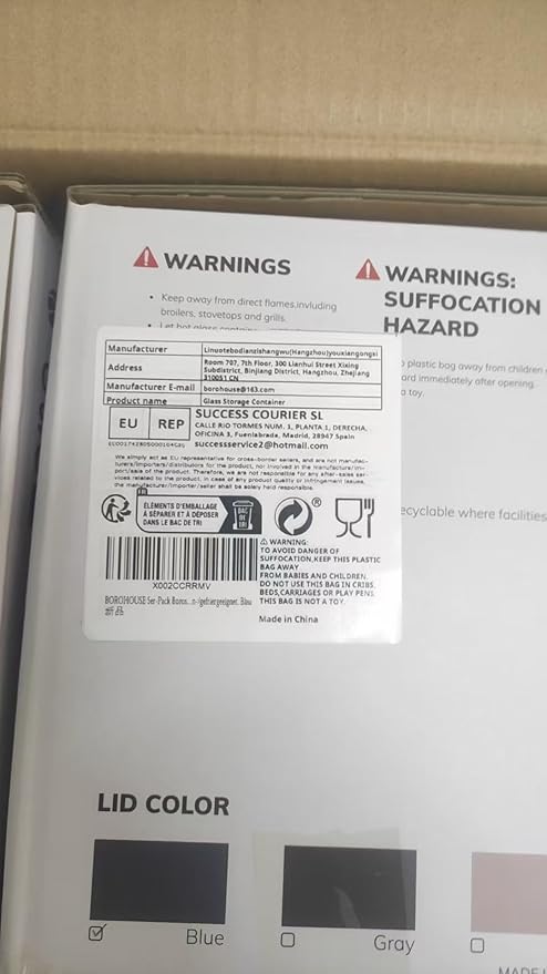 5-Pack Borosilicate Glass Containers with Tempered Lids, 35.2oz/4.4 Cup Airtight Meal Prep Set, Microwave/Freezer Safe (Blue)