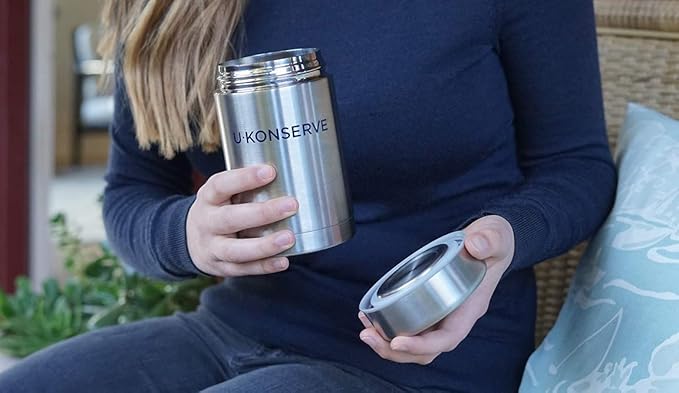 U Konserve Stainless Steel Insulated Food Jar – Vacuum Sealed Thermos for Hot and Cold Food – Wide Mouth - Leak-Proof Container – BPA Free – 18 Ounce