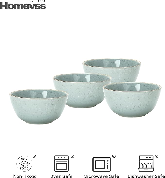 Eur-Nordic Shape Raising Rim 20pc Dinnerware Set, Shiny Glaze Grey with Speckle Effect