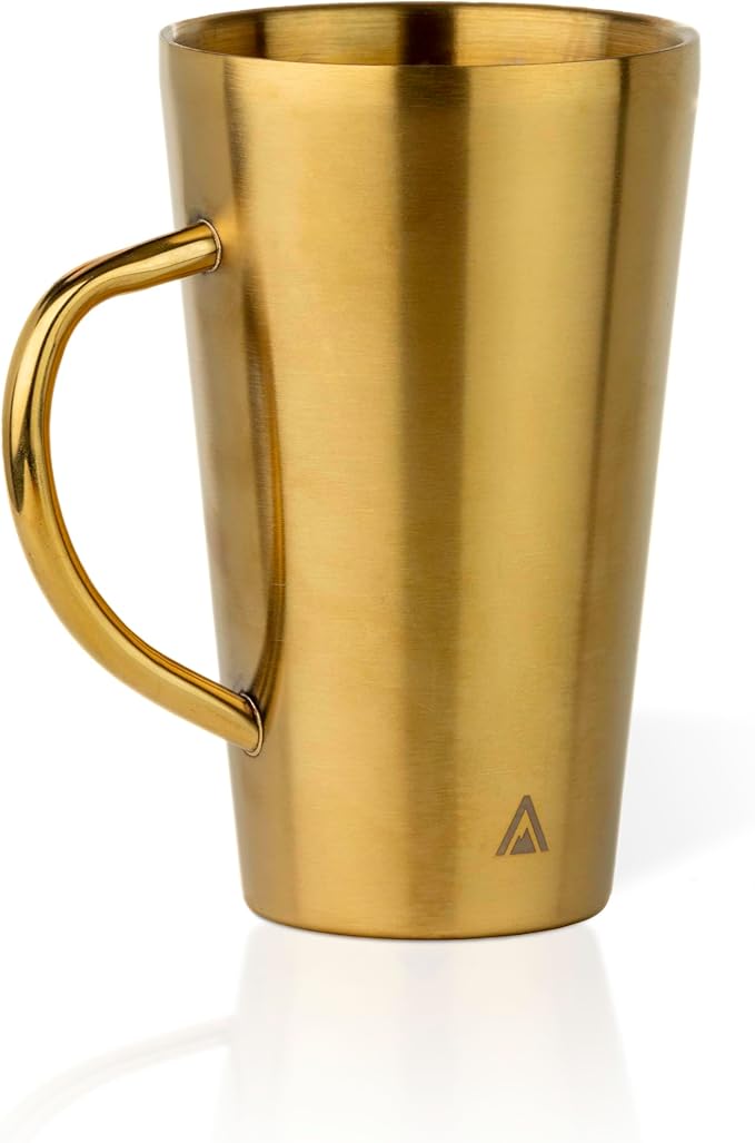 BigBak - 12oz Stainless Steel Mugs with Handle - 2-Pack, Double Wall Insulated Coffee Cups for Camping, Travel & Home