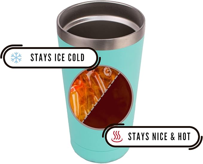 Earth Ethical Best Insulated Tumbler Double Walled - Keep Drinks Hot or Cold - Travel Tumbler Thermal Cups - Vacuum, Stainless Steel - Easy Grip Cup for Coffee, Iced Drinks - 20 oz (Black)