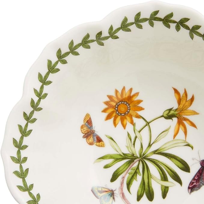 Portmeirion Botanic Garden Lotus Blossom Bowl, African Daisy Illustration, 6" Porcelain Floral Dish for Side, Snack or Dessert Use - Microwave, Oven, Freezer & Dishwasher Safe