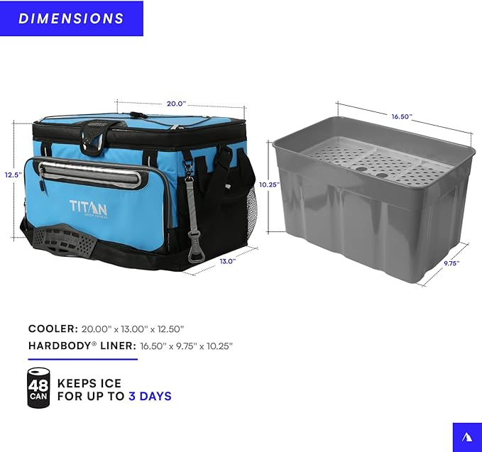 Titan by Arctic Zone Deep Freeze Cooler - Zipperless Hardbody Cooler - Deep Freeze Insulation, HardBody Liner, and SmartShelf