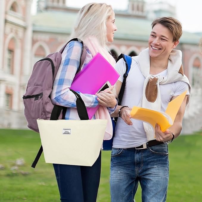 XQXA Lunch Bag Reusable Insulated Cooler Water Resistant Lunch Box Adult Tote Lunch Bag for Women/Men Work Picnic Beach or Travel