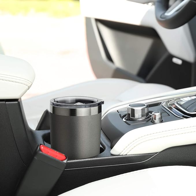 COMOOO 20oz Double Wall Vacuum Insulated Travel Mug, Stainless Steel Tumbler with Lid, Durable Powder Coated Insulated Coffee Cup for Cold & Hot Drinks (Cold Grey, 6 Pack)