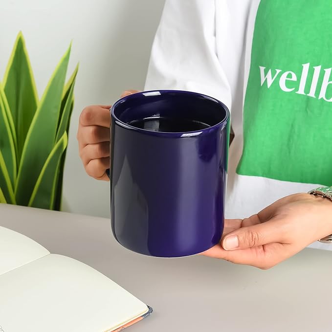 29oz Extra Large Ceramic Coffee Mug with Handle for Office and Home (Blue)