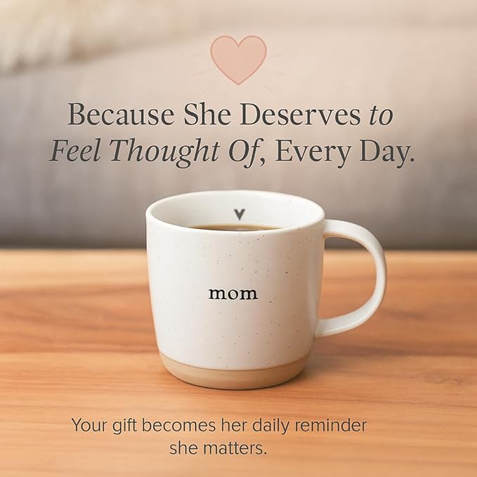UnBoxMe Mom Heart Mug - Heartfelt Mother's Day Gift | Sentimental Coffee Cup for Mom, Grandma | Minimalist Ceramic Design with Subtle Heart | Dishwasher Safe