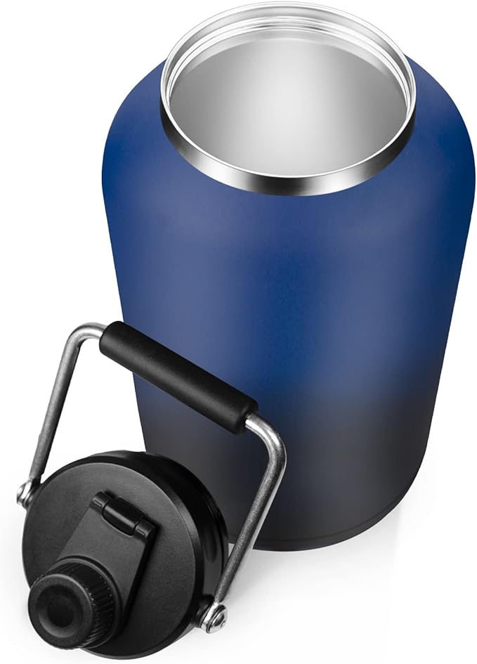 Zenbo One Gallon Jug with Straw, 128 oz Double Wall Vacuum Insulated Sports Water Bottle, Keeps Cold up to 48 Hours, Leak-Proof & Sweat-Proof Stainless Steel Water Jug for Gym, Outdoor & Camping