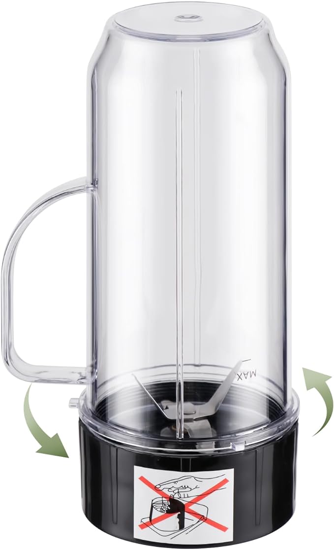 4-piece Tall 22oz Mug Cups with Flip-Top To-Go Lids Replacement Parts Compatible with 250W Magic Bullet Blender Cups MB1001