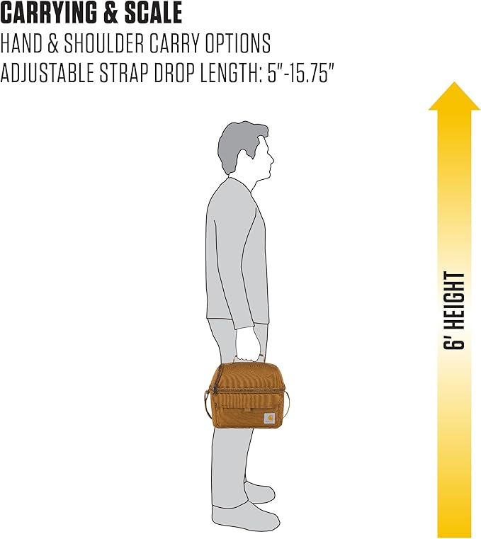 Carhartt 12 Can Two Compartment Lunch Box | Durable, Fully-Insulated Lunch Bag for Women & Men, Large Lunchbox (Port)