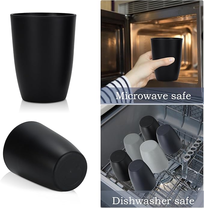 Wrova Wheat Straw Cups 8 PCS Good Alternative to Plastic Cups 20 oz Unbreakable Drinking Cups Reusable Tumbler Set Dishwasher Safe Water Glasses Classic Series