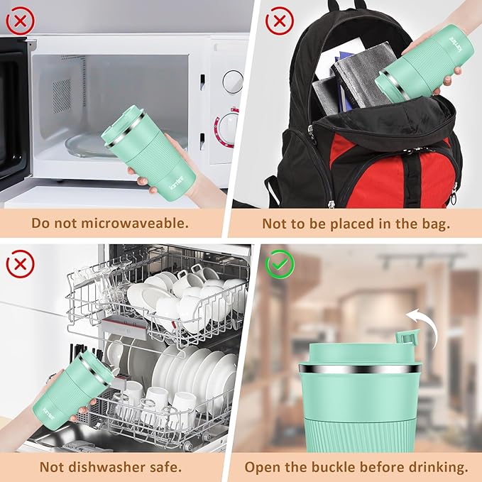 KETIEE 12oz Coffee Mug: Vacuum Insulated Coffee Cup with Leakproof Lid, Travel Coffee Mug Stainless Steel Double Walled Reusable Coffee Cup for Hot and Cold Water Coffee