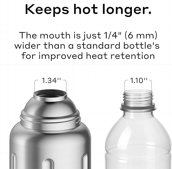 BOBBER 26 oz Stainless Steel Travel Thermos for Hot Drinks – Dishwasher Safe Metal Water Bottle with Cup Lid for Men, Hiking, Travel – Keeps Hot for 36 Hours – BPA-Free, Vacuum Insulated (Matte)