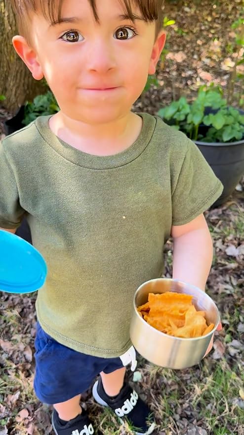 TAVVA 4 X 7 oz Stainless Steel Snack Containers with Lids - Leakproof w/Silicone Lids - BPA Free - Dishwasher & Freezer Safe - Portable & Reusable - Stainless Steel Storage Food Snack Containers