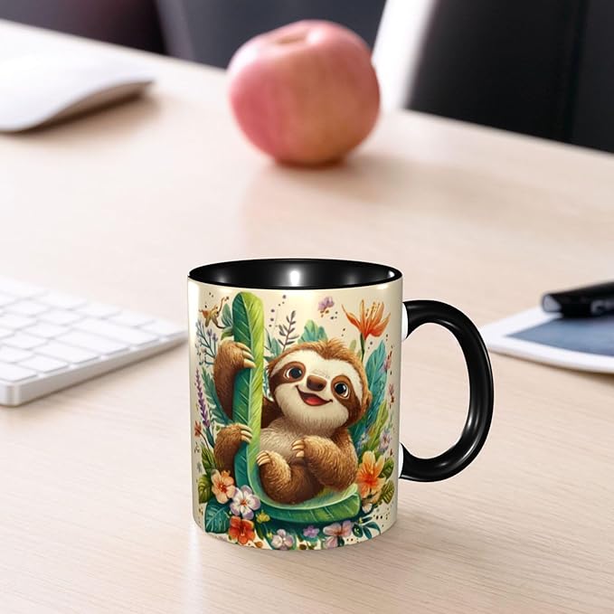 Yrebyou Sloth Coffee Mug Funny Tea Cup Ceramic Mugs 11OZ with Handle Gifts for Women Men Home Office Decor