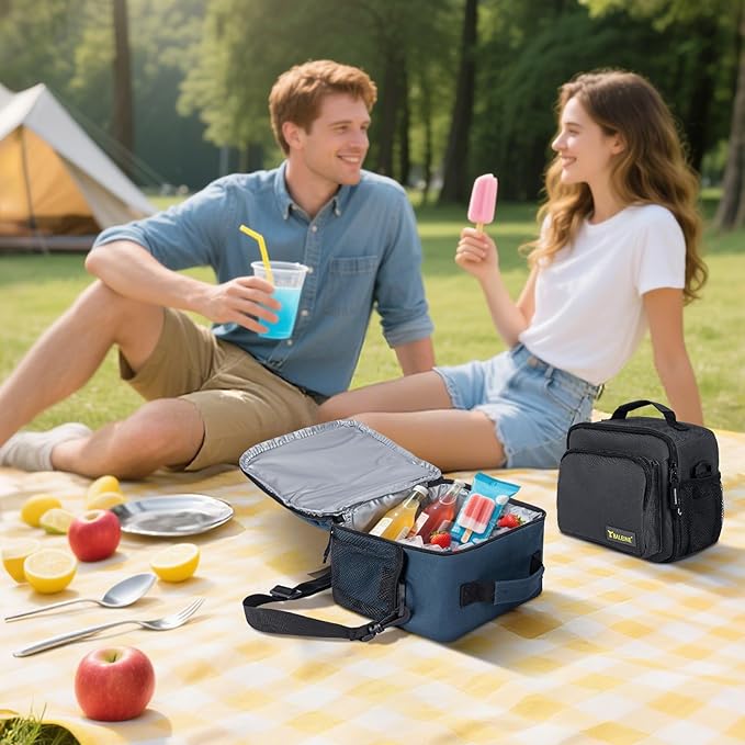 BALEINE Insulated Lunch Bag for Men Women, Leakproof Cooler Bag with Adjustable Shoulder Strap for Work Picnic, Lunch Box for Women Men (Small, Black)