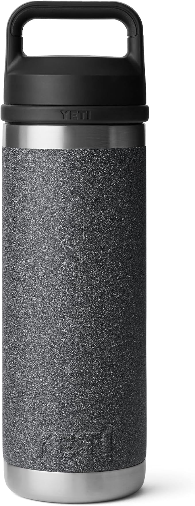 YETI Rambler 18 oz Bottle, Leakproof, Vacuum Insulated, Stainless Steel with Chug Cap, Black Stone