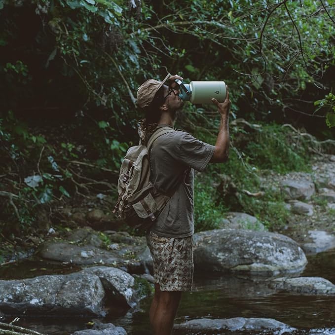 BJPKPK 1 Gallon Water Bottle Insulated, Dishwasher Safe 128oz Large Water Jug with Metal Handle & BPA Free Spout Lid, Stainless Steel Metal Thermo for Gym, Sports & Hiking, Black Grey