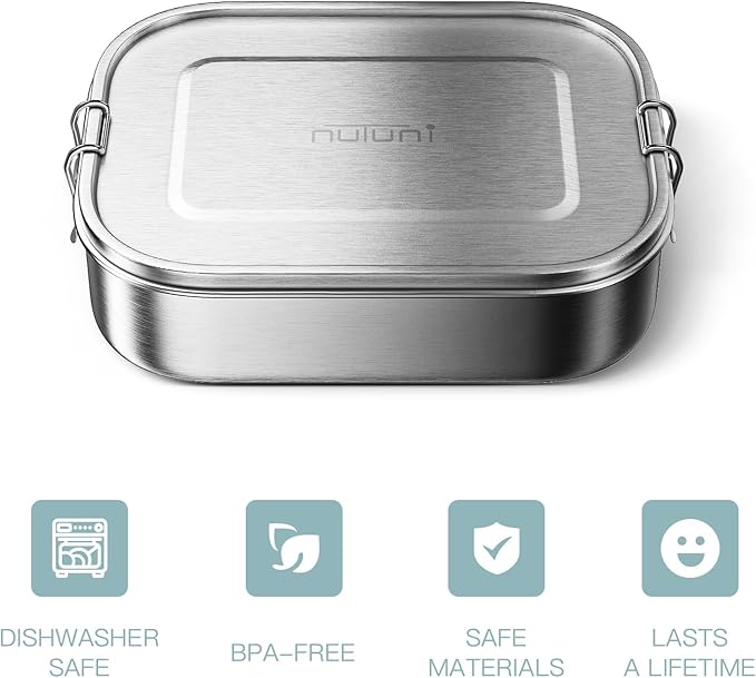 40oz Lunch Box, 1200ml Stainless Steel Lunch Containers, Metal Bento Box, Leakproof Food Storage Box for Travel, Work