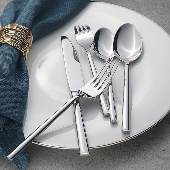 Alata Potter 20-Piece Forged Silverware Set Stainless Steel Flatware Set Cutlery Set,Service for 4,Mirror Finish,Dishwasher Safe