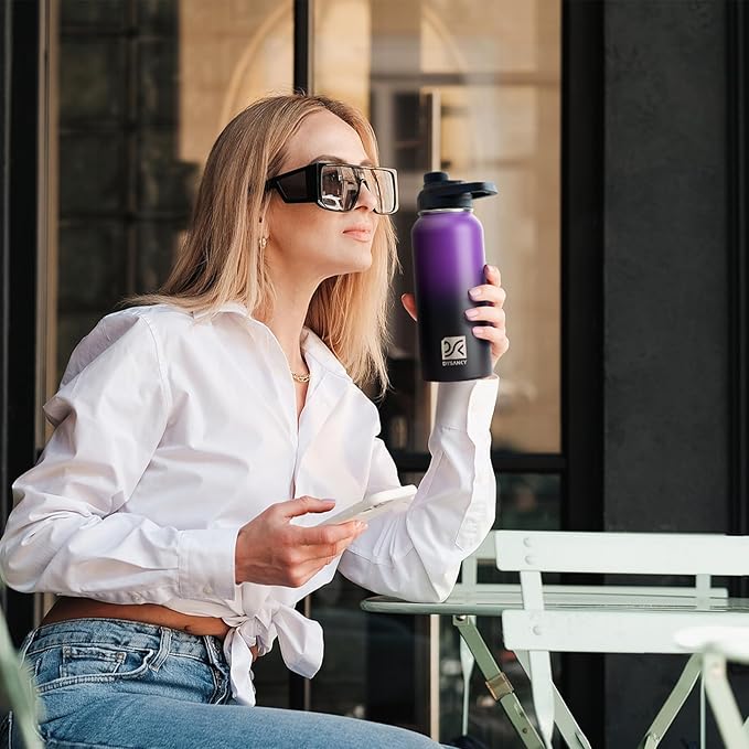 1 Gallon Insulated Water Bottle | Upgraded Thickened Stainless Steel Metal Portable Sports Large Water Jug for Gym and Hiking with Carrier Bag, Handle Strap | BPA-Free 128 oz