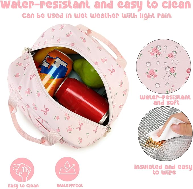 Bluboon Lunch Bag for Women Men Cute Lunch Tote Bags Reusable Insulated Lunch Box Large Capacity Reusable Insulated Cooler for Work Picnic or Travel