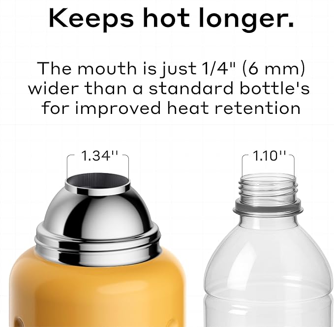 Bobber - 34 oz Vacuum Insulated Stainless Steel Water Bottle with Cup Lid - Dishwasher Safe - Keeps Drinks Hot for 48 Hours and Cold for 72 Hours - Triple Walled Thermo Flask (Ginger Tonic)