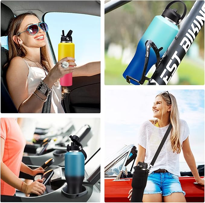 40 oz Insulated Water Bottle - Cold 48H & Hot 24H, Leak-Proof Metal Tumbler with Carrier Bag, Protective Boot, BPA Free Vacuum Hydro Travel Thermal Cup Flask for Women Mom Girfriend Gift