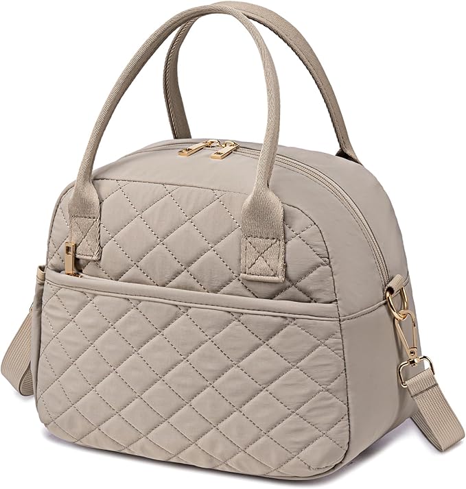 CAMTOP Lunch Box for Women Men Insulated Lunch Bag Lunch Tote Bag Leakproof Thermal Cooler Large Capacity for Travel Work School Picnic (Shoulder-Grey)